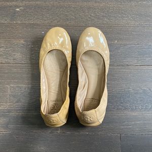 Tory Burch Nude patent leather ballet flats